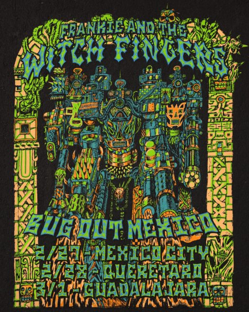 FATWF BUG OUT TOUR POSTER
Stoked! Thanks to @frankieandthewitchfingers and to you! You and your perfectly symmetrical faces 😗
Pen on paper and coloured digitally by @nikkipickle
I will now fly within a thin tube of aluminium for 24hours until I am deposited in Sydney, thoughts and prayers🥳
#frankieandthewitchfingers #mexicotour #bugsofinstagram #tourposter