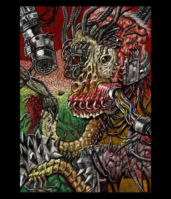 TECHNOMAGE OF THE MAGGOT HIVE
Salutations ✨🐁✨
Pastel pencils on black paper with maximum love ❤️
Digital rights available on request 😙
#mechanicum #scifantasy #chaosmagic #technolover #deathmetalart