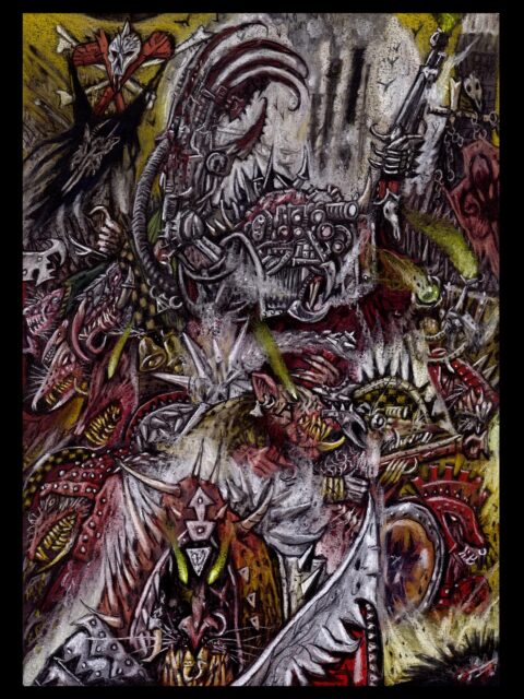 THE VERMINTIDE, after John Blanche 

My very humble study/copy/version of a classic. I couldn’t find what the original is called, but it forever warped my tiny child mind once glimpsed in my 4th ed Skaven army book 🐁🤯🐁